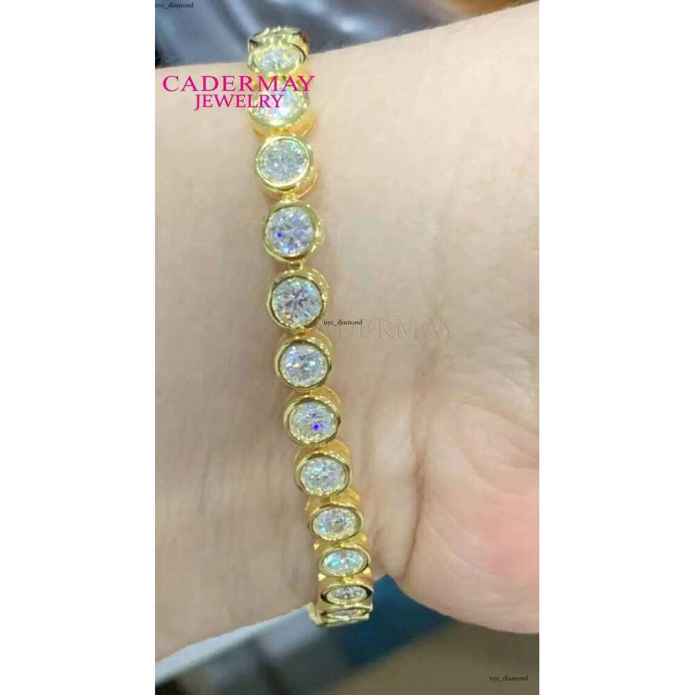 Inlaid Frame Moissanite 925 Sterling Silver 3mm 4mm 5mm Fashion Hip Hop Jewelry Iced VVS Moissanite Tennis Bracelet
