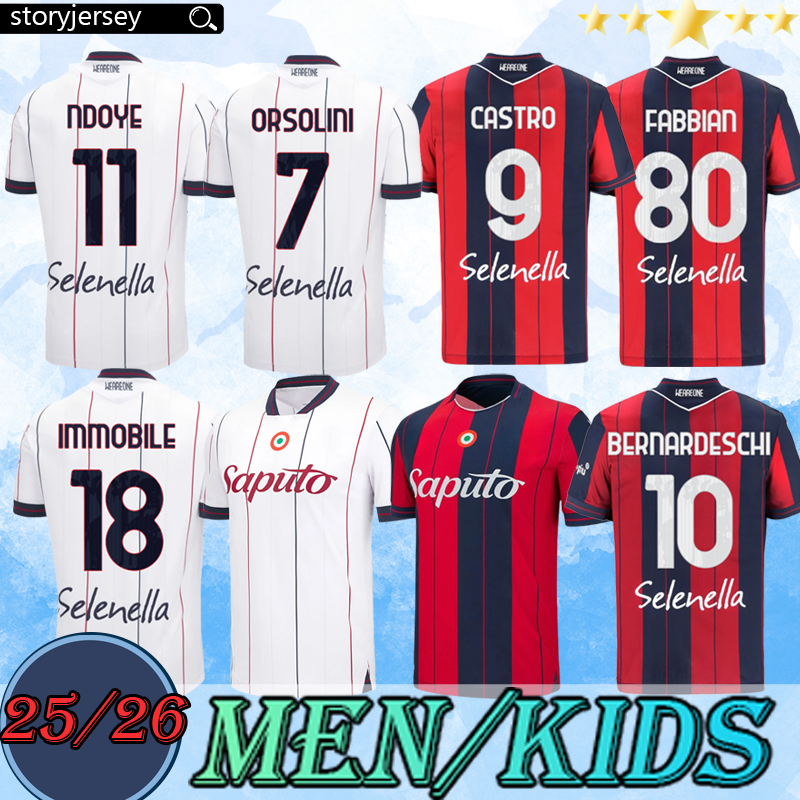 4XL 25 26 BoloGna Soccer Jerseys CAMBIAGHI NDOYE ORSOLINI CASTRO AEBISCHER DALLINGA 2025 2026 AEBISCHER FREULER FERGUSON FABBIAN Men Kids Kit Sets football shirts