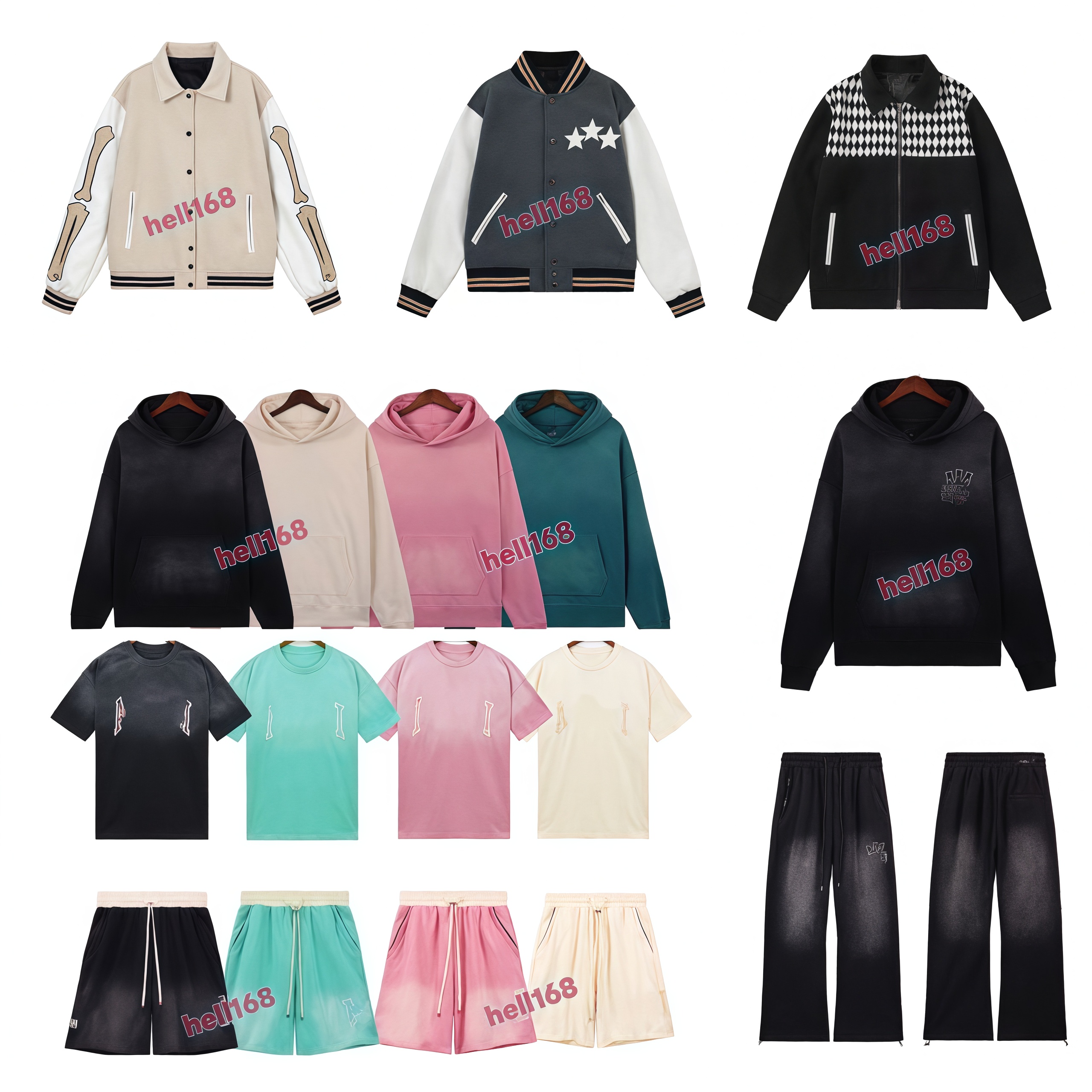 amdesigner amhoodie tracksuit hoodie tracksuit Baseball Jacket Women Jacket Leather Embroidered Reflective Coat Casual Plus Size Letters Jersey Yellow Black