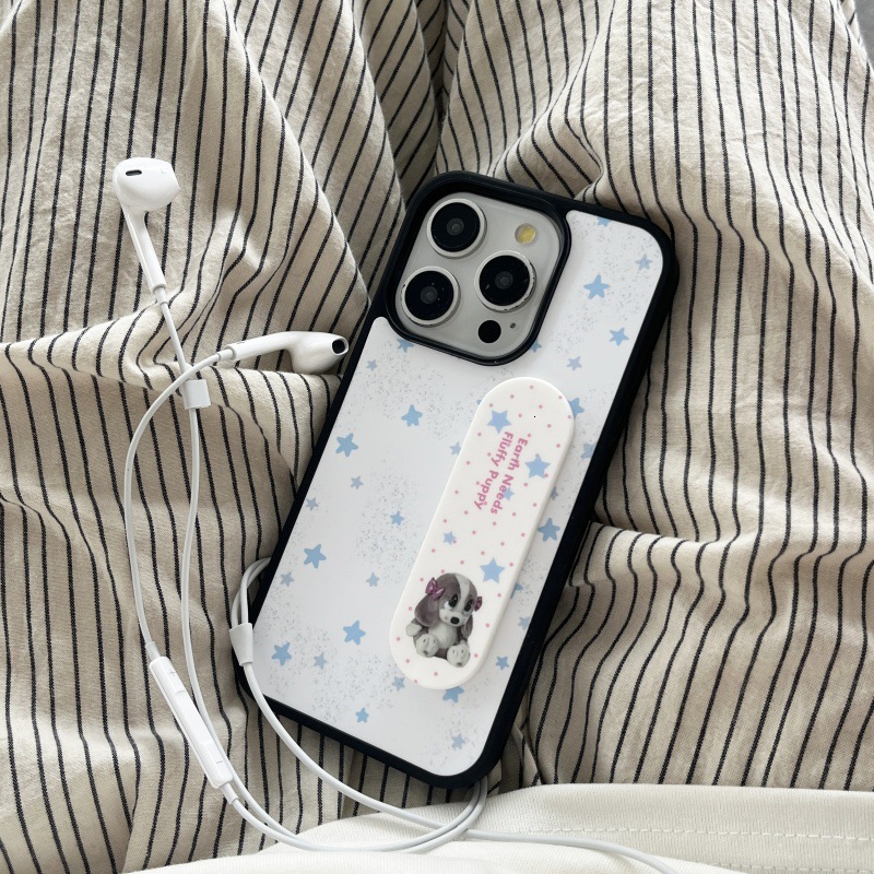 Ink Splash Star Compatible with 17 Max Apple iPhone 16 Band-Aid Stand Phone Case 15 Pro Creative