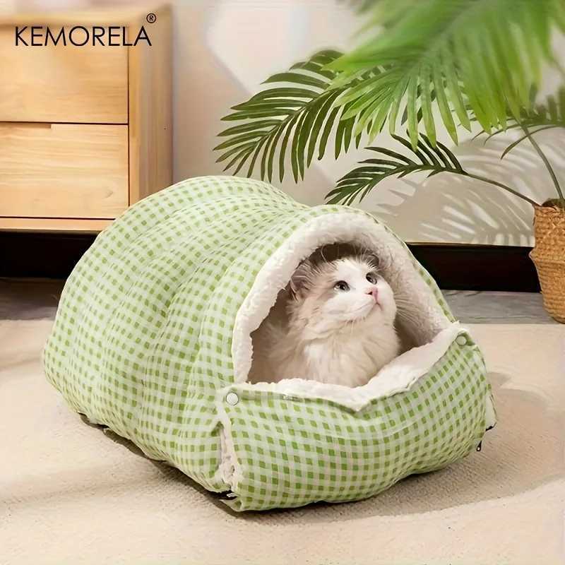 KEMORELA New Fuzzy for cat Sleeping Bag - All-Enclosed Removable Multi-Use for cat Bed Winter Warmth Washable For Cat Dog Rest M251217