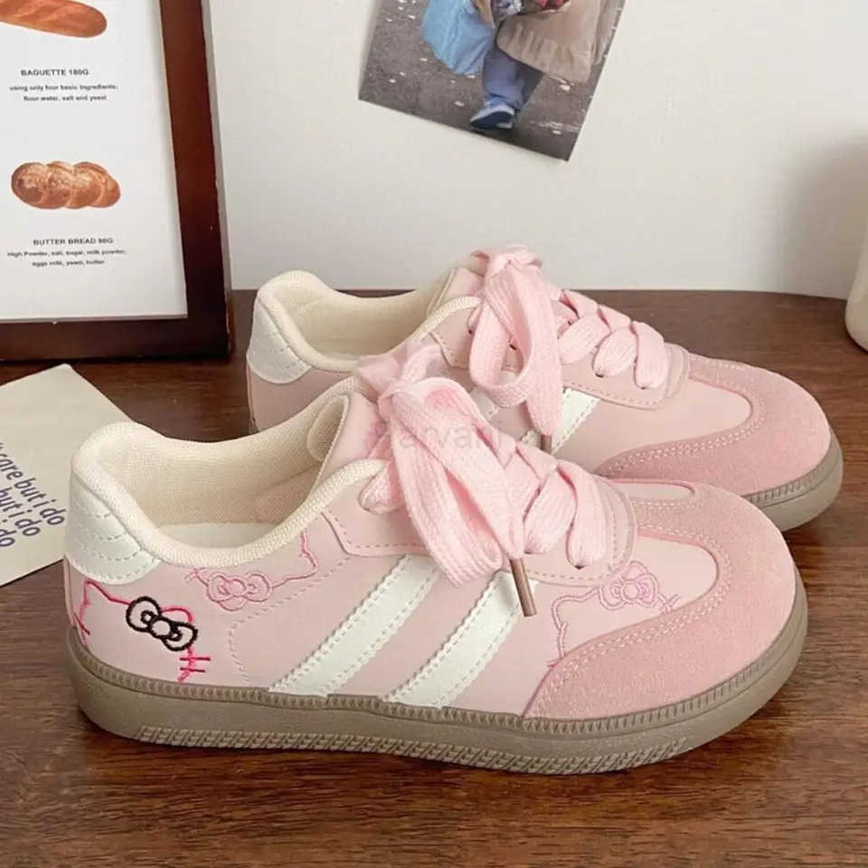 Sanrio 2025 Anime Girls Leisure Shoes Hello Kitty Cute Kawaii Cartoon Embroidery Sports Shoes Cute Thick Soled Shoes Student Shoes H251217 - view 5