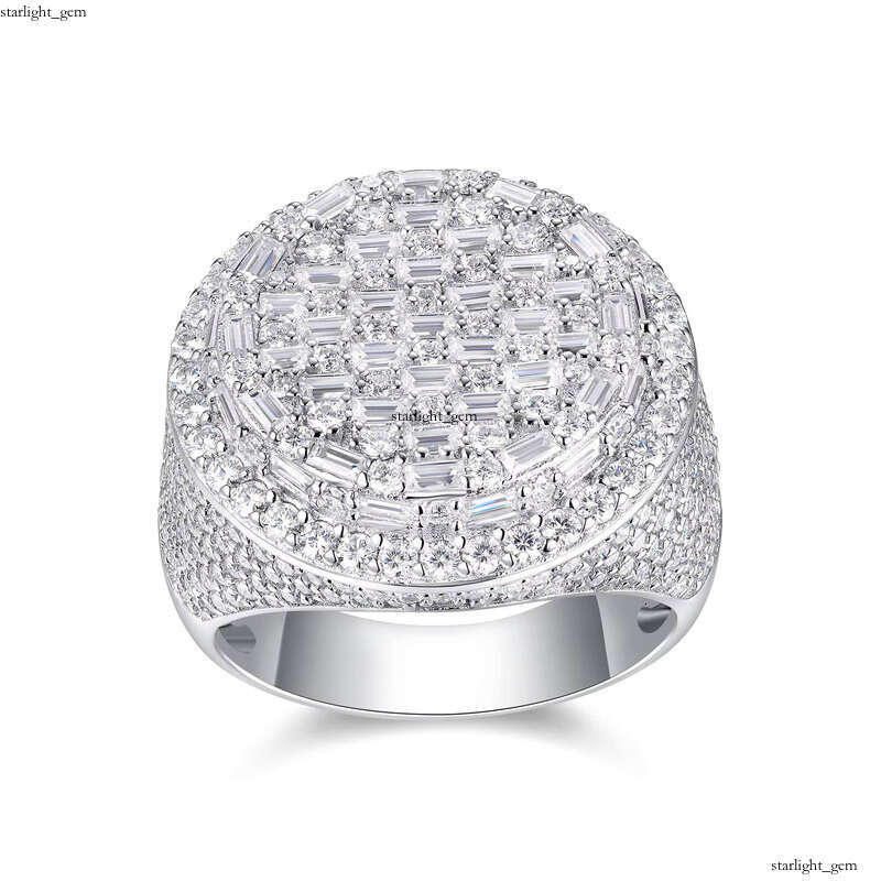Zanlong 15358 Fashion Jewelry Wholesale 925 Sterling Silver Iced Hip Hop VVS Moissanite Men's Ring