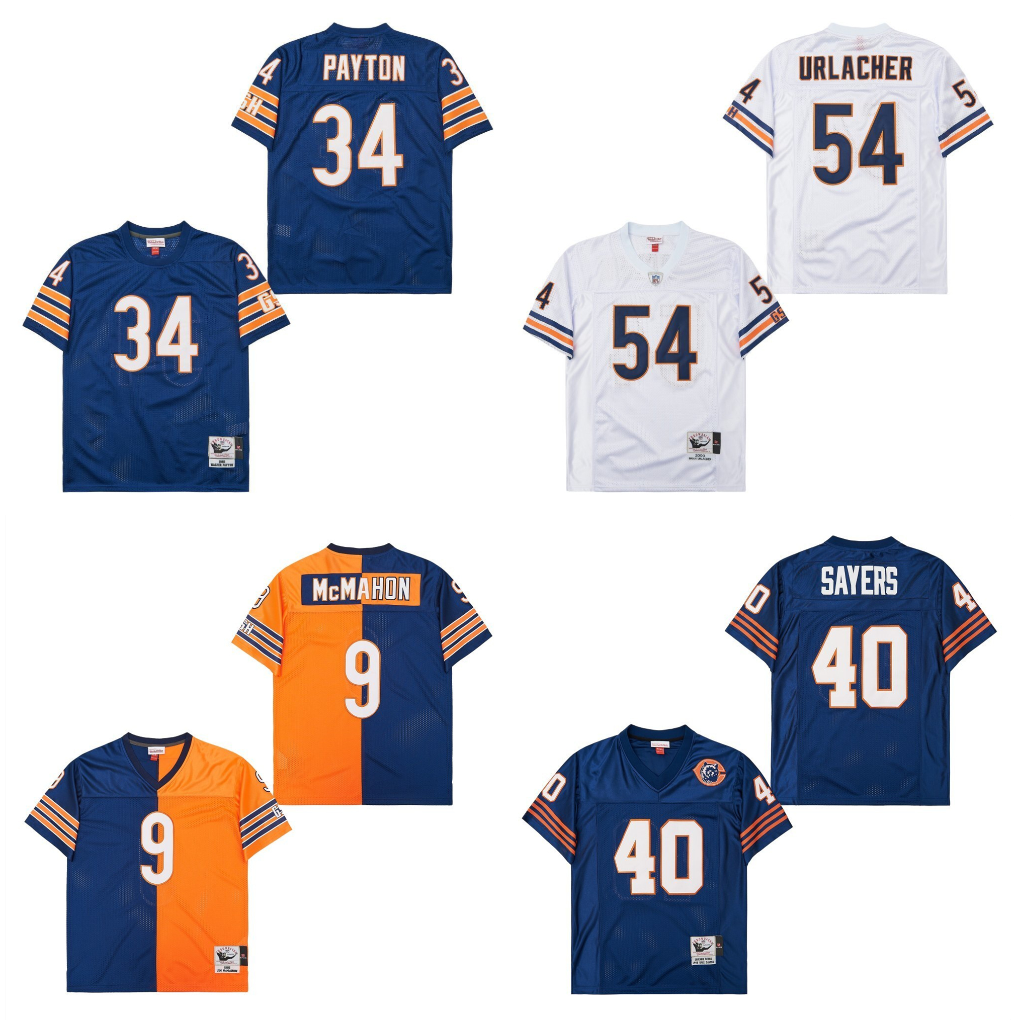 Walter Payton Bear Throwback Football Jerseys Brian Urlachern Butkus Mike Singletary Ditka William Perry Jim Mcmahon Gale Sayers Brian Piccolo Hester Size S-3XL