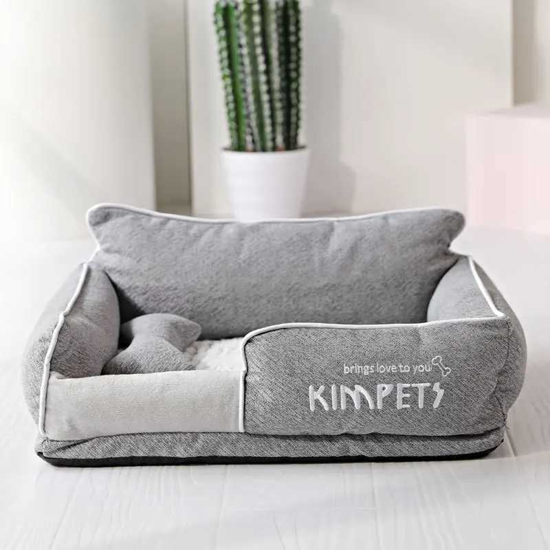 Dog Beds Warm Sleeping Cotton Puppy Bed Washable Detachable Oxford Cloth Kennel Cat Nest Bottom Waterproof Small CatDog Nest M251217
