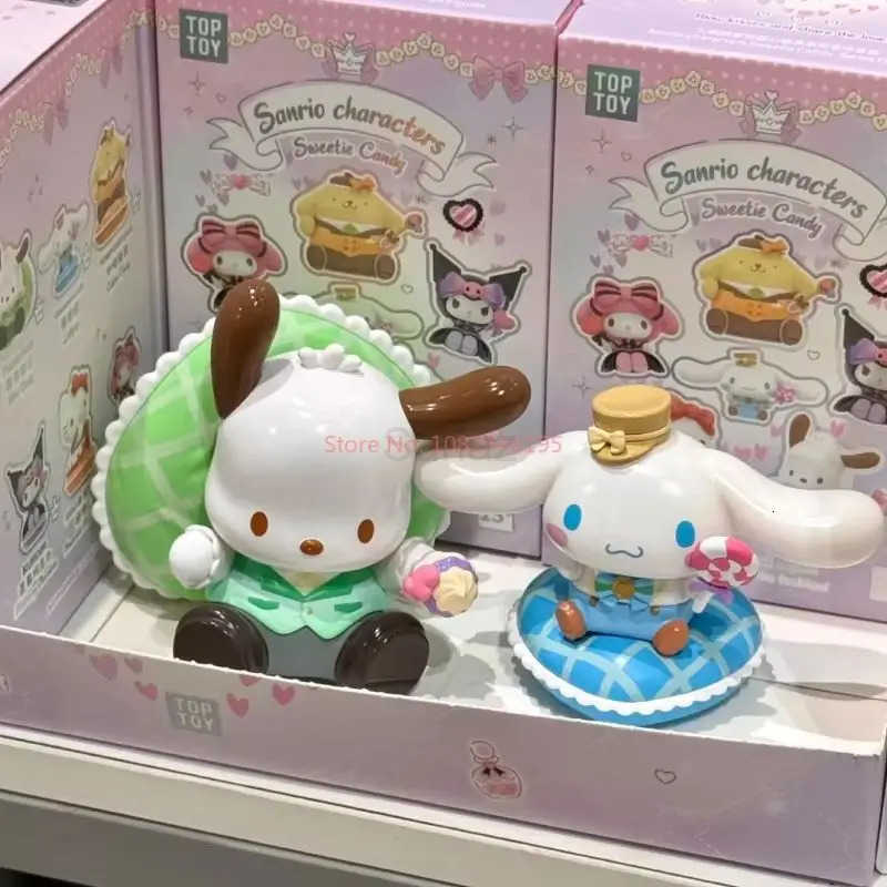 Sanrio Genuine Sweetie Candy Series Blind Box Kuromi Pochacco Cinnamoroll Pompompurin Melody Action Figure Mystery Gift Toy H251217