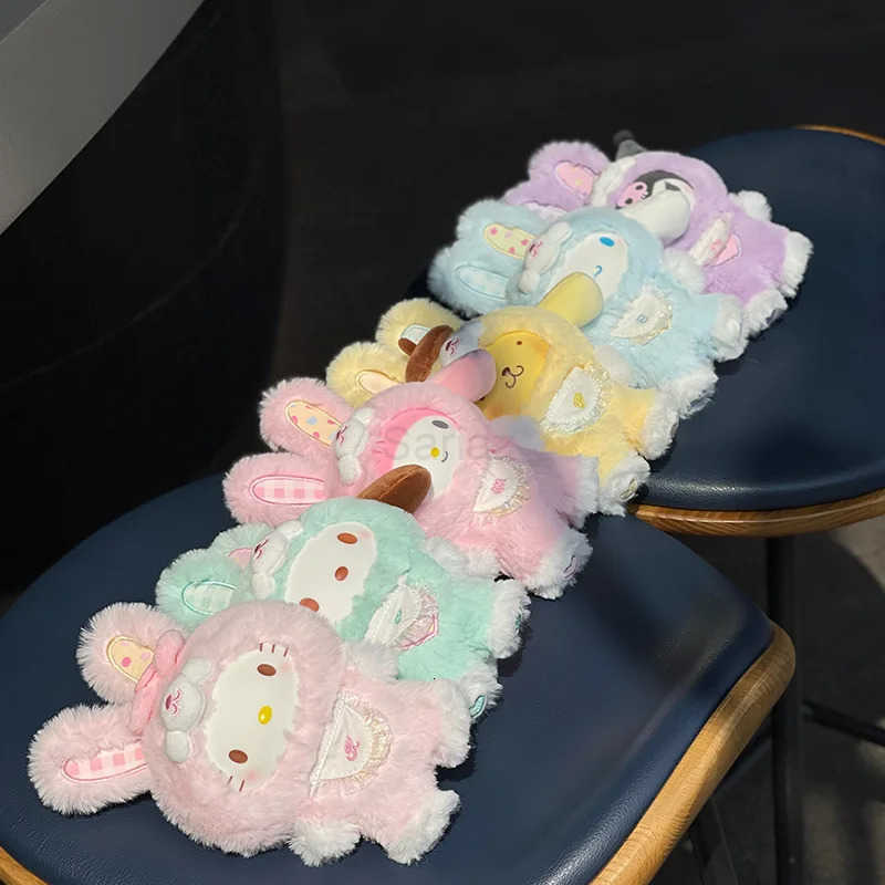 Sanrio Minisoq family drag fairy rabbit glue face plush doll hanging girl keychain doll lovely gift H251217