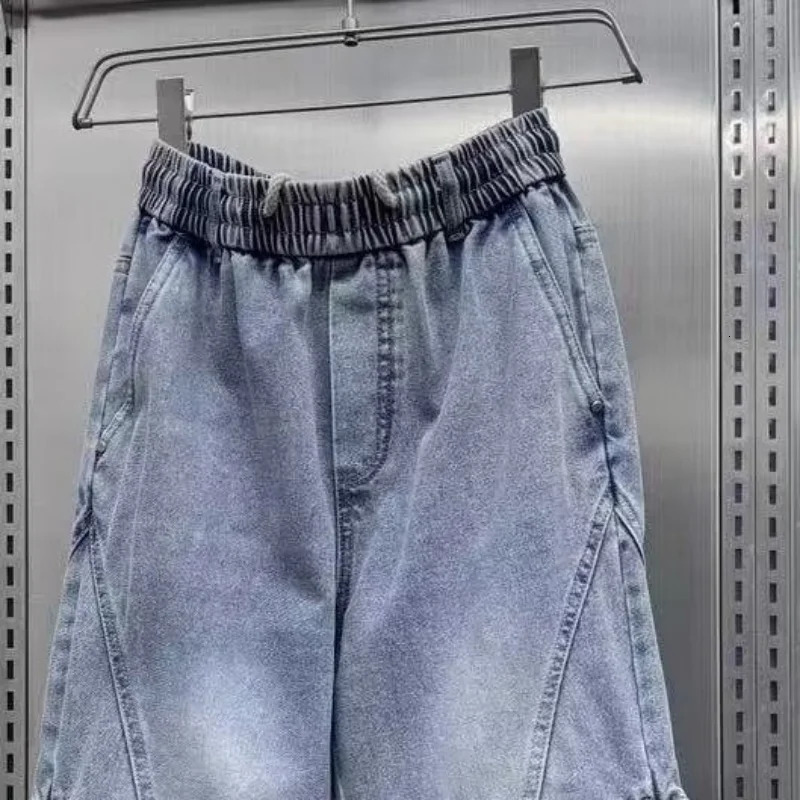 HighEnd Black Washed Straight Leg Jeans Loose Fit 2025 Trendy High Street Casual Pants for Men 251205