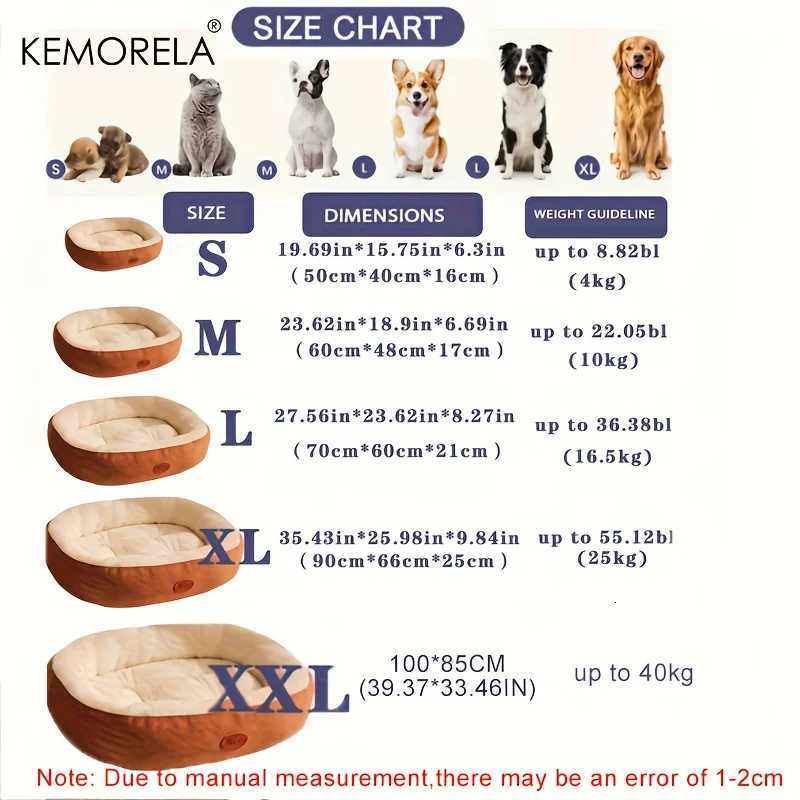 Winte Plush Oval Pet Bed For Dogs And Cats Thickened Achine Washable All-season Dog Cat Cushion For Small Medium Large Breeds M251217