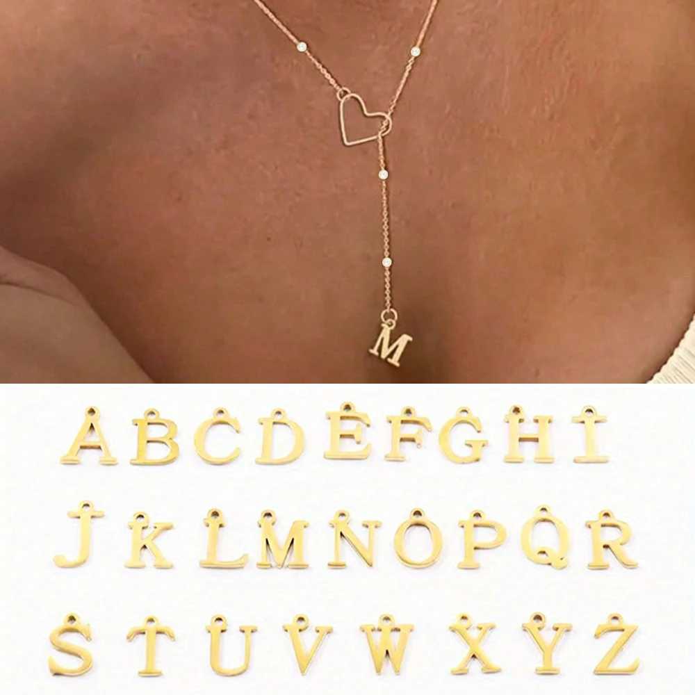 Dainty Gold Plated Stainless Steel Heart Letter Pendant Necklace for Women Choker Initials Necklace Gift For Girlfriend Mom G251217