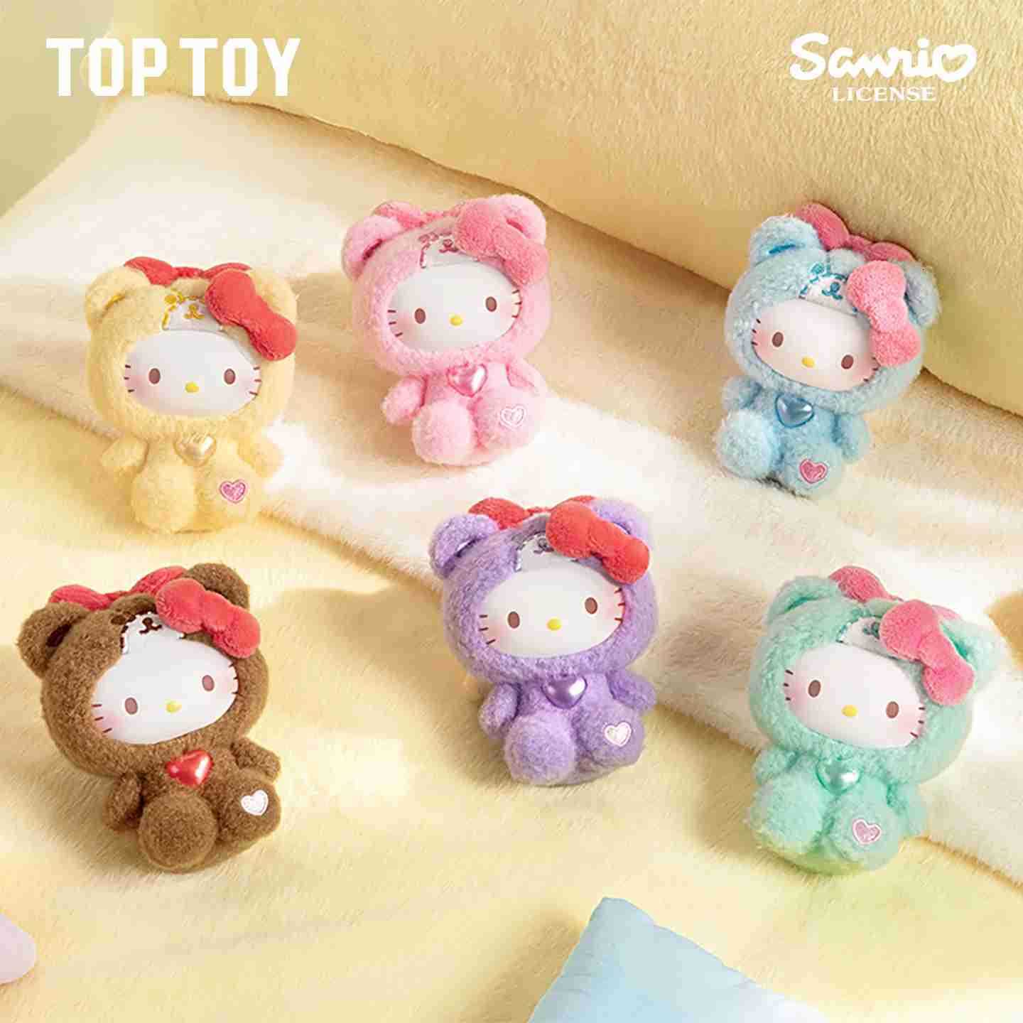 Sanrio 100 Genuine TOPTOY Hello Kitty Teddy Pajamas Series Blind Box PVC Plush Accessory Kitty Cat Blind Box For Birthday Gift H251217
