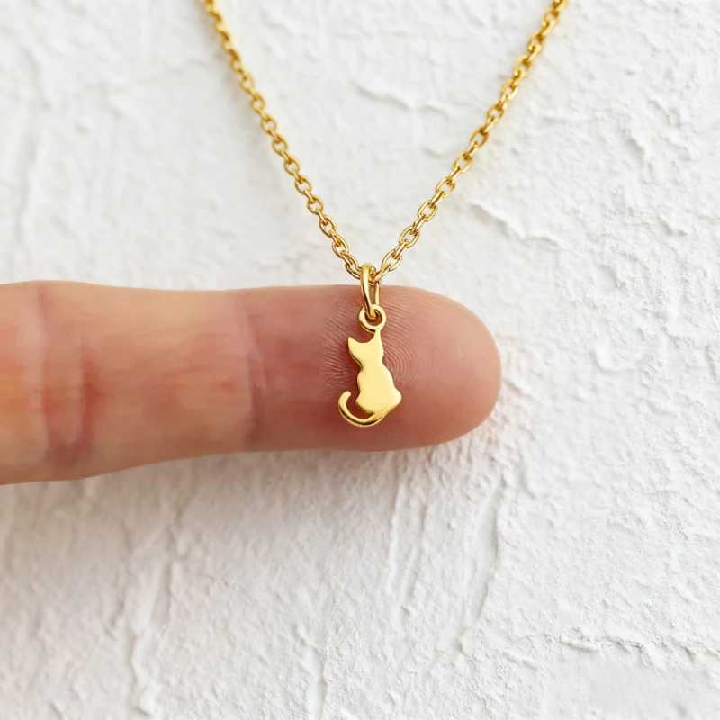 Cat Pendent Necklaces For Women Girls Clavicle Stainless Steel Charm Chain Choker Necklace Party Jewelry Gifts Accessories G251217