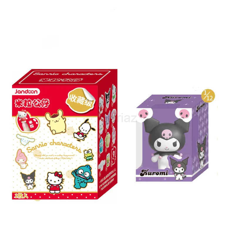 Sanrio JANDOOM Kuromi Hello Kitty Pochacco Cinnamoroll Melody Anime Figure Rice Grain Doll Peripheral Model Blind Box Toys Gifts H251217