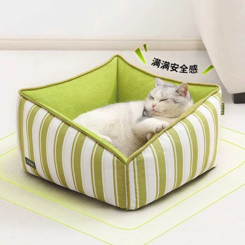 360 Degree Wrapped Bed for Cats Semi Enclosed Kitten Cushions Thick Bottom Pads Cats Nest Comfortable and Warm Pet Sleeping Bed M251217