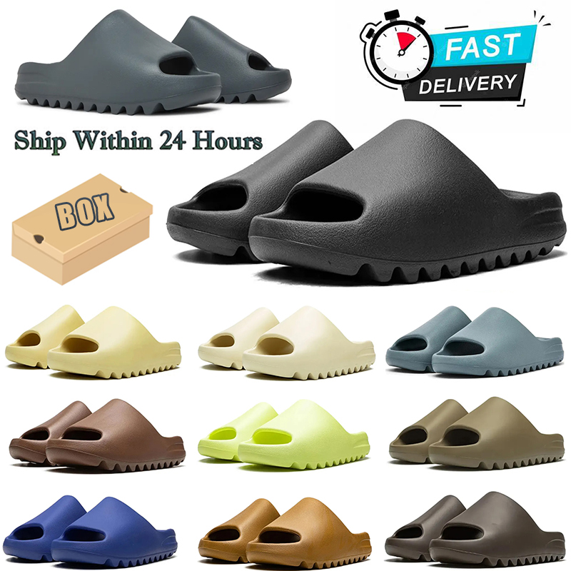 Designer Slippers Men Women Bone Onyx Pure Sandals Bone Black White Desert Slides Flip Flops Outdoor Beach Shoes With Box 37-48