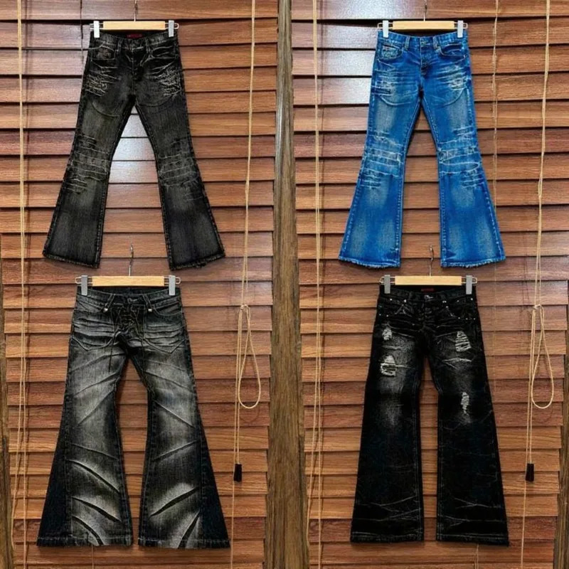 Y2k Vintage Jeans Washed Gradient Harajuku Embroidery Denim Pants 2000s men women Gothic High Street Wear Hip hop Wide Leg 251205