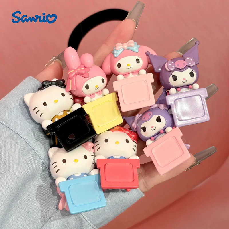 Sanrio In Stock Kuromi My Melody Bow Sweetheart Papa Series Blind Box Desktop Mobile Phone Decorative Ornaments Anime Figure Collection H251217