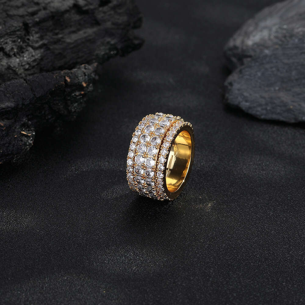 Designer Jewellery High Quality Rotating Geometric Starry Sky Diamond Ring Unisex Versatile Gift for All Occasions Textured Modern Accessory