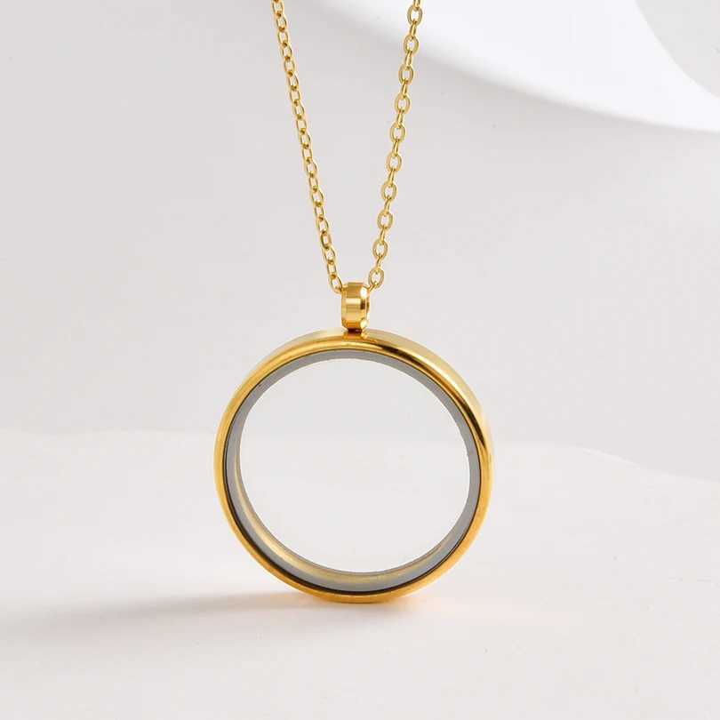 1Pc Hip Hop Glass Cremation Ashes Relicario Pendant Necklaces Jewelry Twist Round Memorial photo Coin Bezel Locket Men Collares G251217