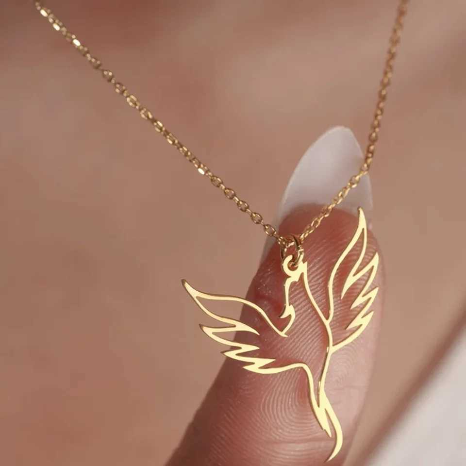 Stainless Steel Phoenix Necklace Sacred Bird Pendant Necklaces Exquisite Phoenix Jewelry Gift For Women G251217