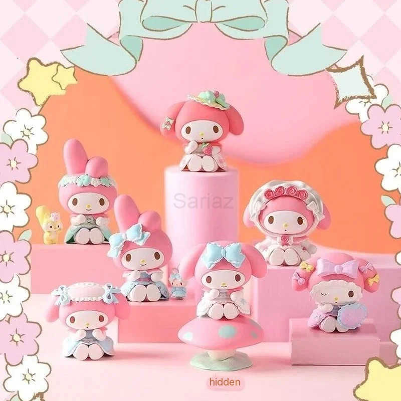 Sanrio 2025 HOT NEW GOOD Piquenique Morango Surprise Blind Box Tea Party My Melody Desktop Decoration Handmade Gift Miniso H251217
