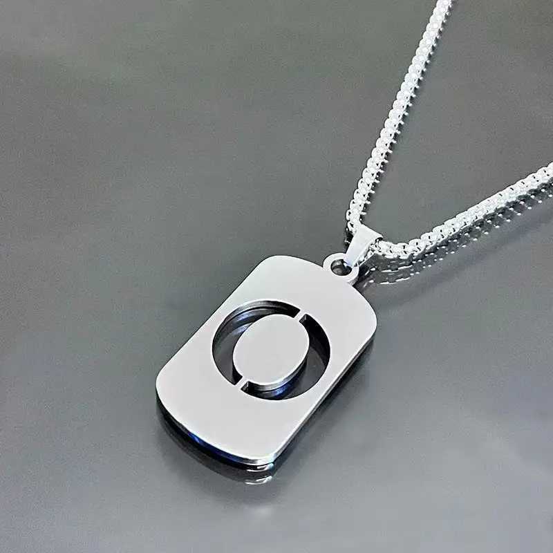 Fashion Punk Alphabet Letter A-Z Minimalist Pendant Necklace for Women Men Silver Color Titanium Steel Trendy Jewelery Gift G251217
