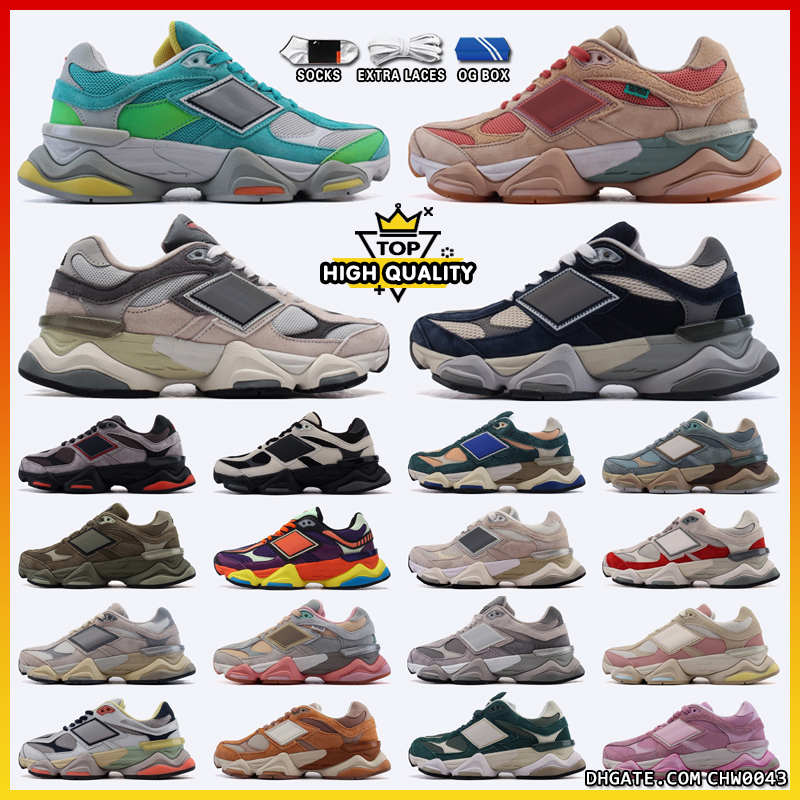 Top Quality 9060 Designer Running Shoes Genuine Leather Net Surface Men Women Black Sneakers 9060s White Blue Suede Grey Olive Pink Brown Trainers Outdoor Chaussure