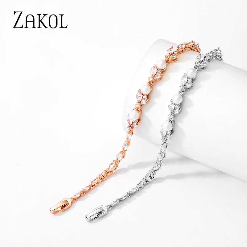 ZAKOL Exquisite Marquise Zircon Leaves Pearl For Women High Quality Luxury Wedding Jewelry M251217