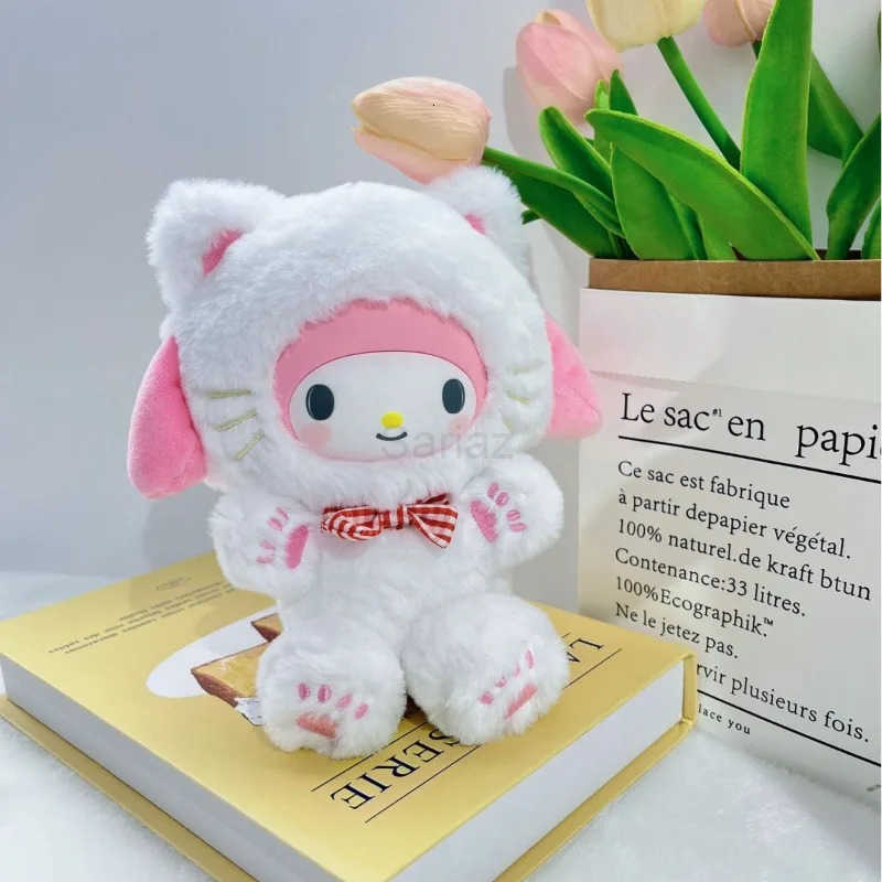 Sanrio Cross Dressing Hello Kitty Vinyl Face Toys Bag Pendant Anime Kuromi Cinnamoroll Doll Girl Cartoon Kawaii Toy Gift H251217