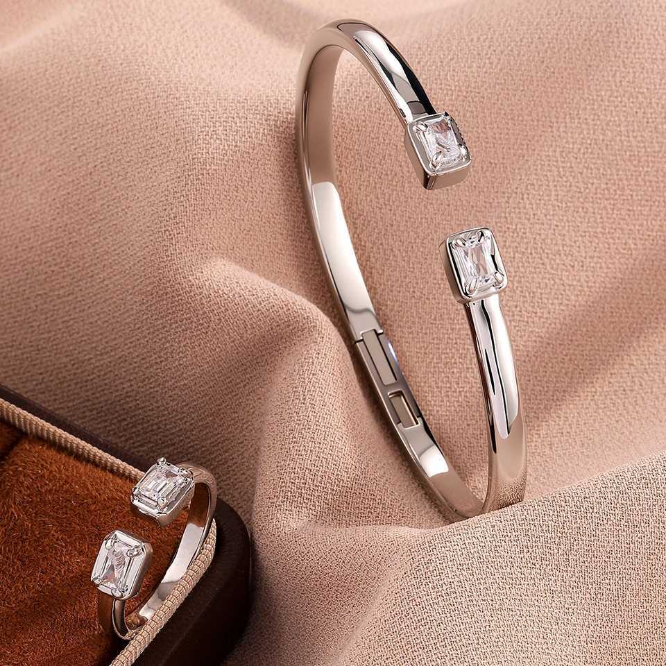 ZAKOL Classic 2pcs Jewelry Set Two Square-shaped Open Ring s Fashion Wedding Party Daily Jewelry for Women M251217