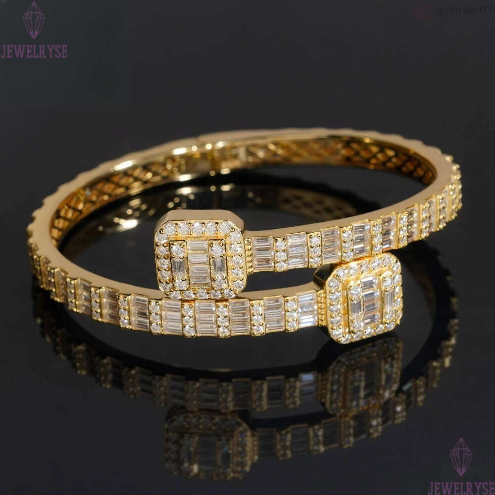 VVS Moissanite Diamond Fashion Men Jewelry 925 Silver Iced Out Hip Hop Jewelry Bracelet Bangle Men