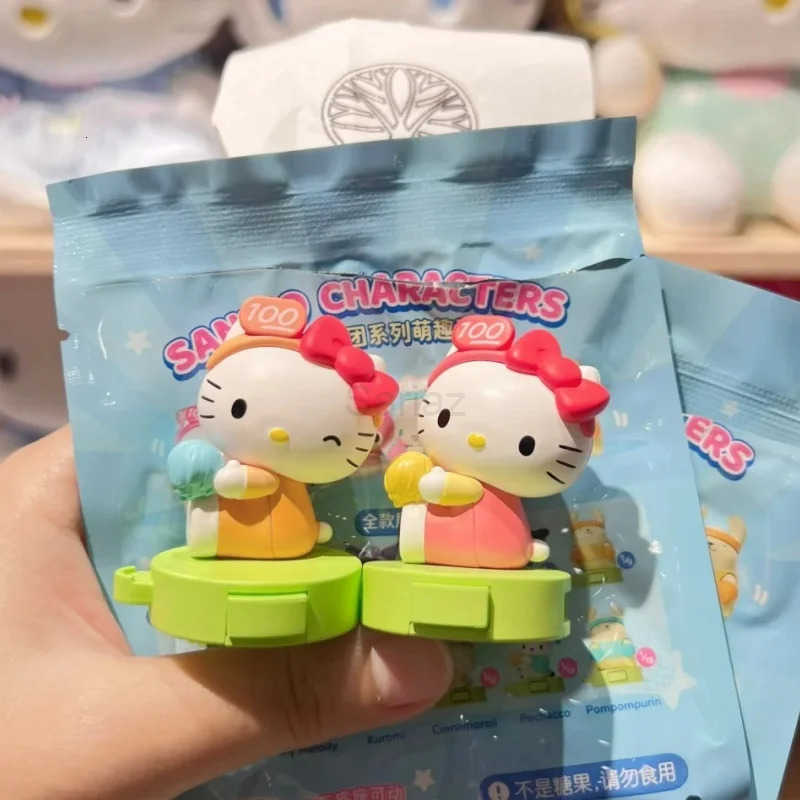 Sanrio Genuine A Perfect Cheering Team Cute Bean Blind Box Hello Kitty Mini Ornament Kuromi Pochacco Trend Toy Birthday Gift H251217