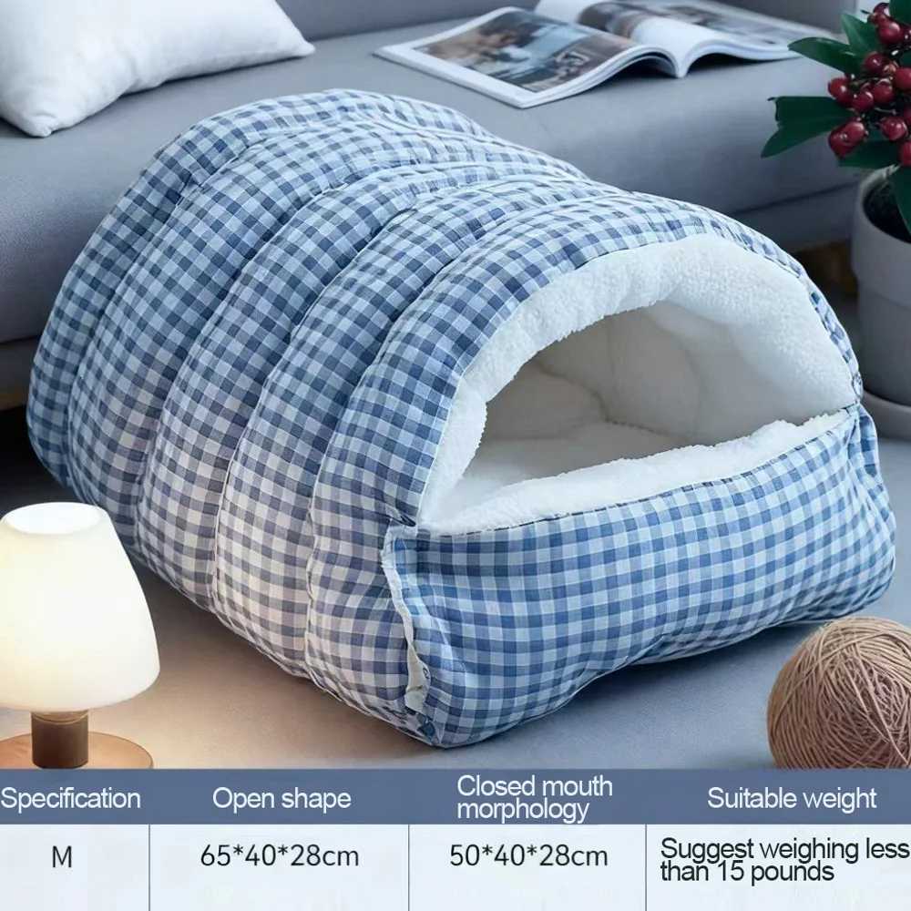 Cats nest Winter universal cat bed dog bed warm semi-enclosed safe cat house detachable and washable bed pad For cats dogs M251217