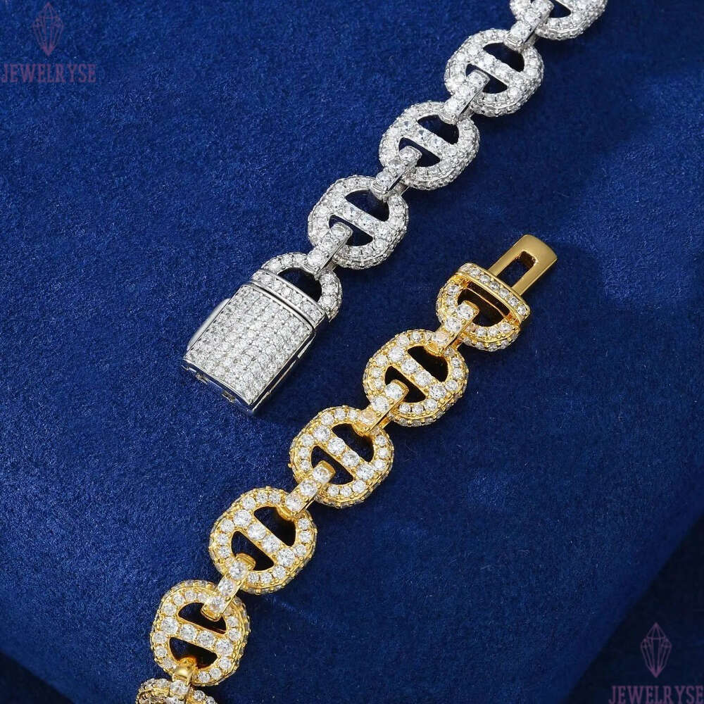 High Quality 11mm Hip Hop Bracelet Gold Plated Brass 5A CZ Diamond Ice Out Fashion Link Bracelet for Men Gift