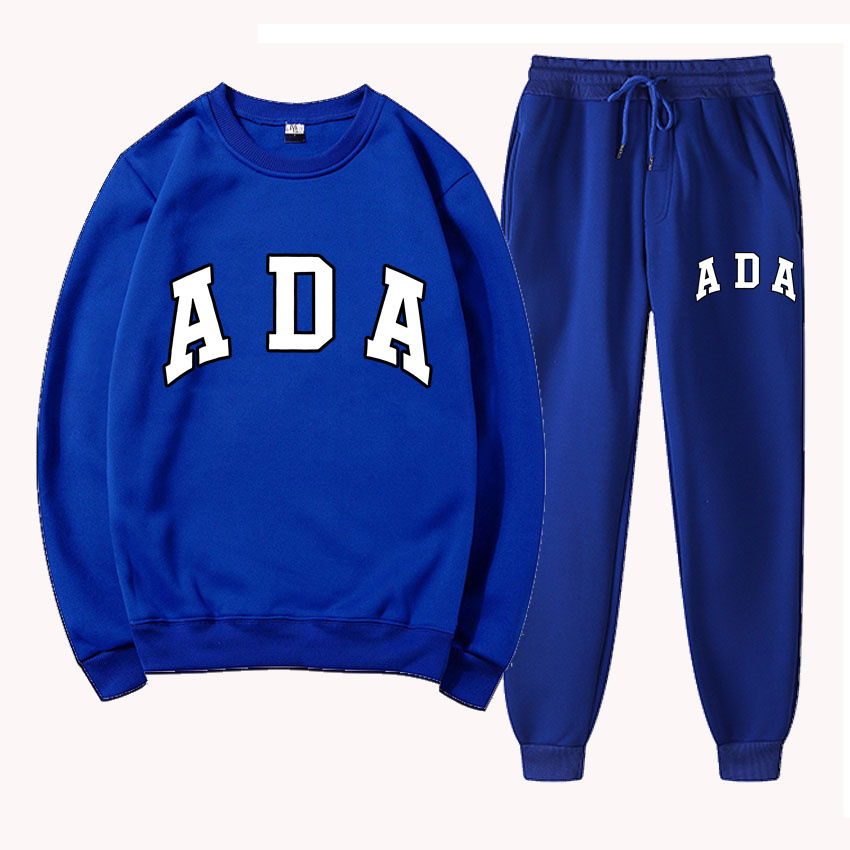 womens designer clothes ADA Letter Print Hoodie & Pants Set 2025, Fleece Lined Casual Sweatshirt 2 Piece Outfit Loose Fit Free Shipping