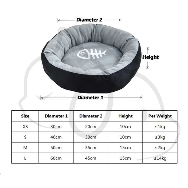 Cute Cat Bed House 60Cm Cotton Cat Cushion Nesk Sofa for Kitten Puppy Dog Bed Warm Basket Cat Accessories Pets Beds and Houses M251217