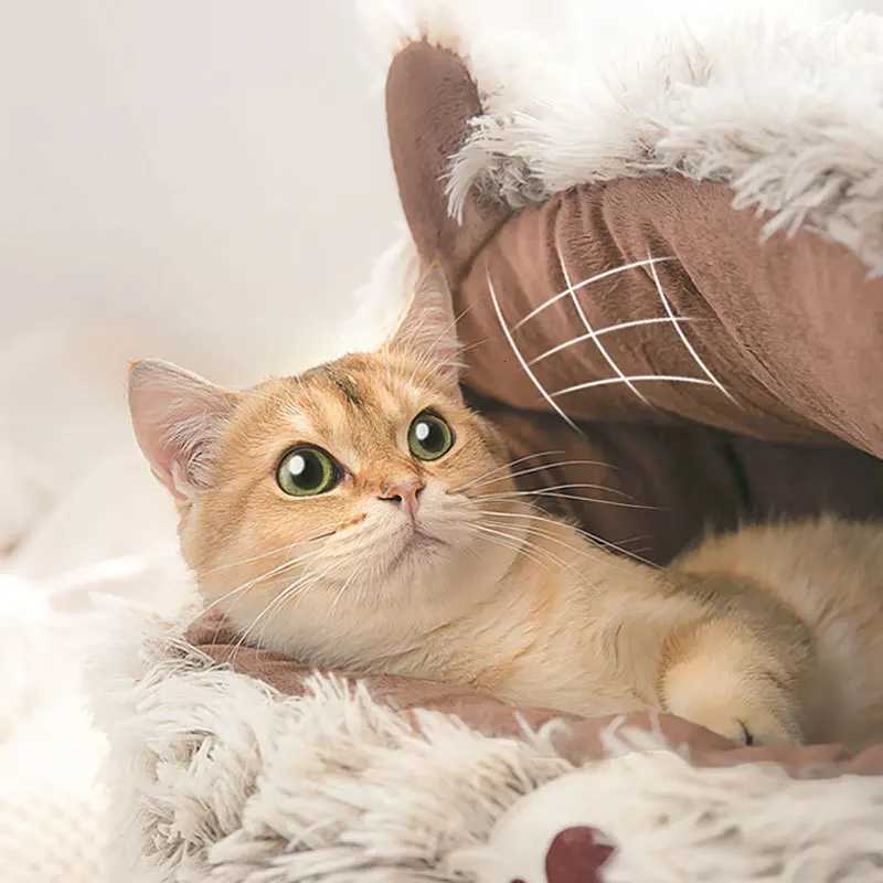 Winter cat bed warm cat bed fully enclosed dog bed small dogs sleeping in winter pet supplies M251217