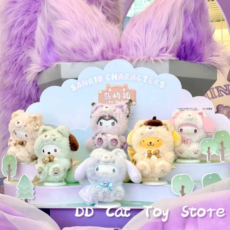 Sanrio Genuine Island Fox Series Plush Vinyl Blind Box Kawaii Kt Kuromi Mylody Figure Mystery Box Bag Pendant Surprise Xmax Gift H251217