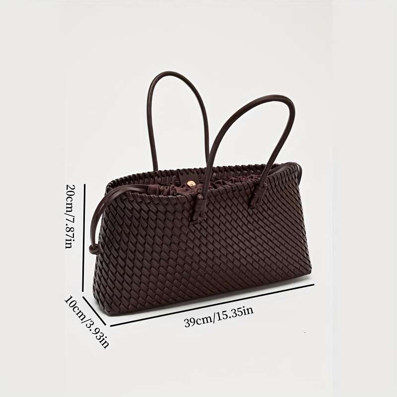 Designer dragon dh1100029076 diffusion woven top layer cowhide hot womens french basket handmade leather tote bag shoulder