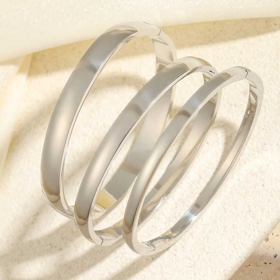 ZAKOL New Fashion 4mm/6mm/8mm StainlESS Steel Bangle For Men Couples Matching Charm Cuff Wrist Luxury Mens M251217