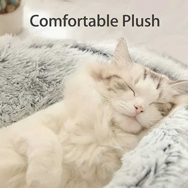Autumn and Winter soft plush pet bed and pet bed Winter warm and cold plush comforter nest Shell cat nest semi-enclosed cat nest M251217