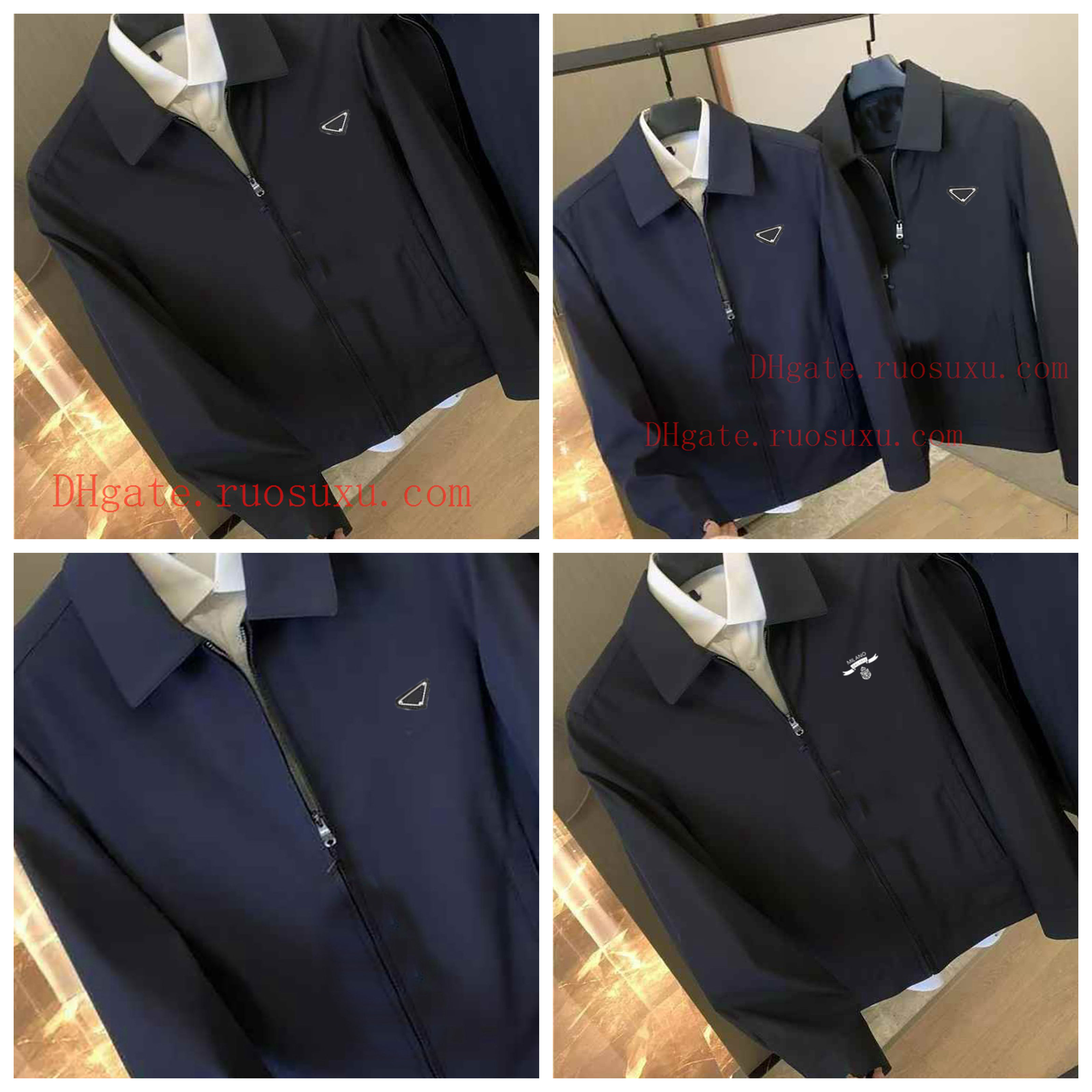 Designer Mens Jackets Triangle Turn Over Collar Jacket Coats Adult Spring Autumn Casual Jackets Hoody Zippers Full-Zip Coats Work Casual Travel Windproof Outwears