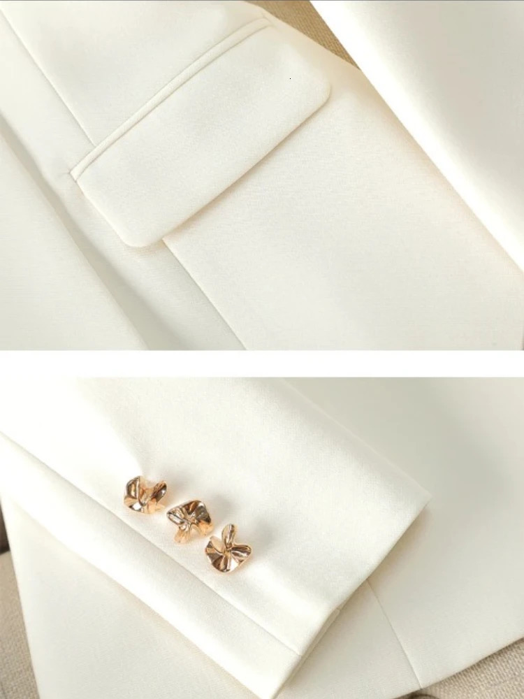 Fashion Temperament Executive Suit Solid Color Twopiece Pant Suits Set Business Commuting Professional Trousers Ladies 251211