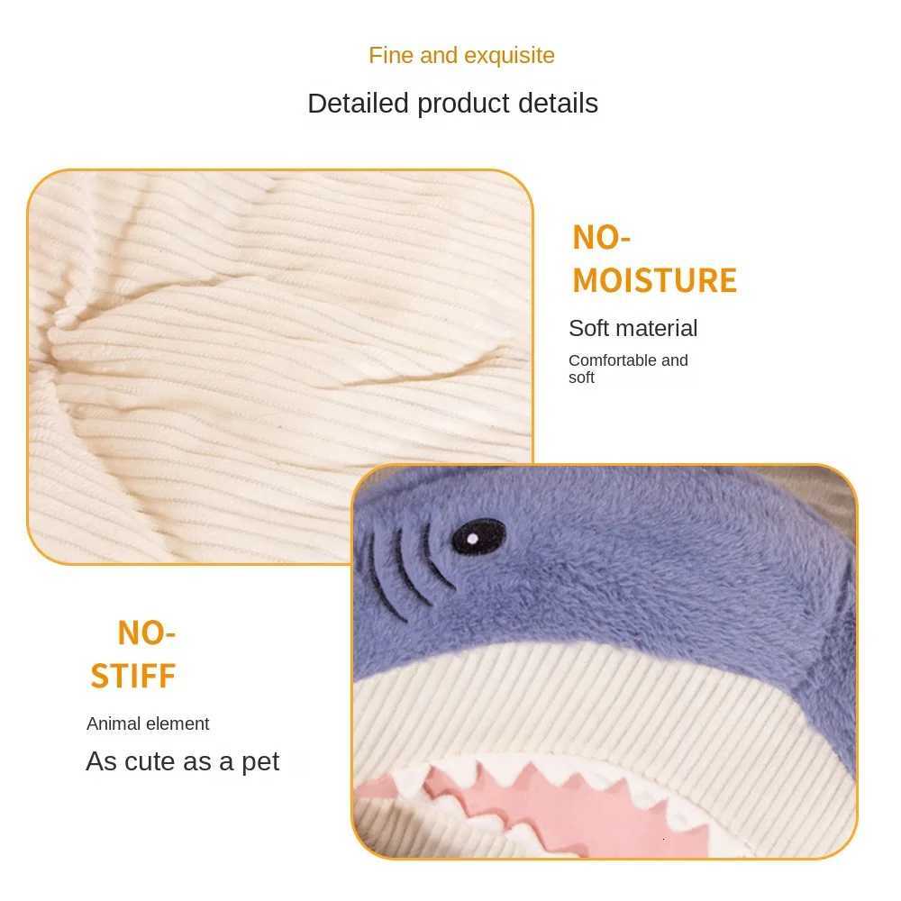 2024 New autumn and winter sofa pet bed anti-slip and cute great white shark-shaped cat bed dog bed sleeping pad and pet bed M251217