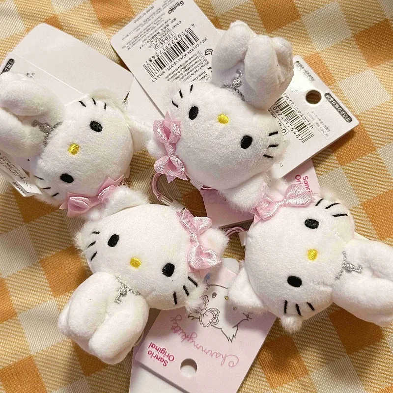 Sanrio Sanrios Hello Kitty Charmmy Kitty Plush Toy Keychain Kawaii Girly Kitten Doll Stuffed Decoration Backpack Charm Girlfriend Gifts H251217