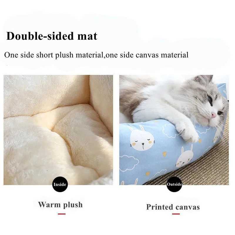 Super Soft Plush Cat Bed All Seasons Universal Dog Kennel Small Medium Pet Cushion Pad Cat Nesk Sleeping Bed Pet Warm Mattress M251217