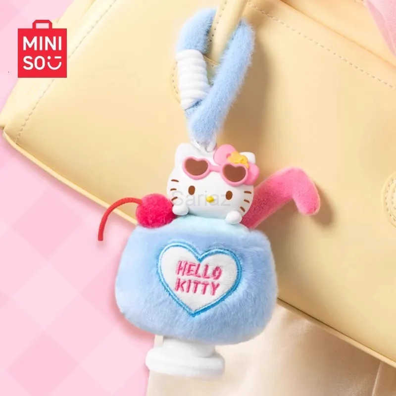 Sanrio New MINISO Blind Box HELLOKITTY Summer Black Skin Series Mystery Box Plush Aromatherapy Pendant Custom Kawaii Toy Ornament Gift H251217