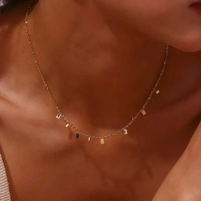 316L Stainless Steel Simple Fashion Zircon Waterdrop Pendant Necklace for Women Trendy Waterproff Chain Neck Party Jewelry Gifts G251217