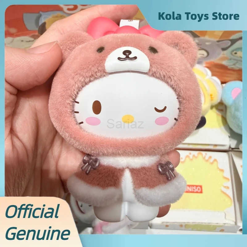 Sanrio Genuine Small Cloak Series Blind Box Cute Face Swap Flocked Figurine Doll Desktop Ornament Model Toys Mystery Box Gift H251217