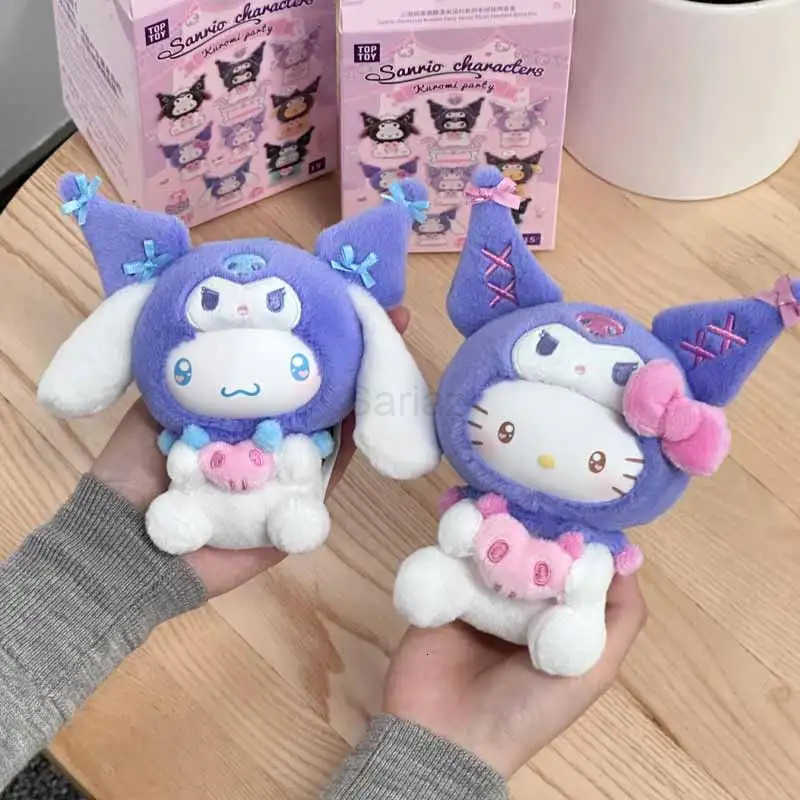 Sanrio New Anime Kuromi Party Family Series Blind Box Cute Dolls Backpack Pendant Decoration Trendy Toys Mystery Box Girl Surprise Gift H251217
